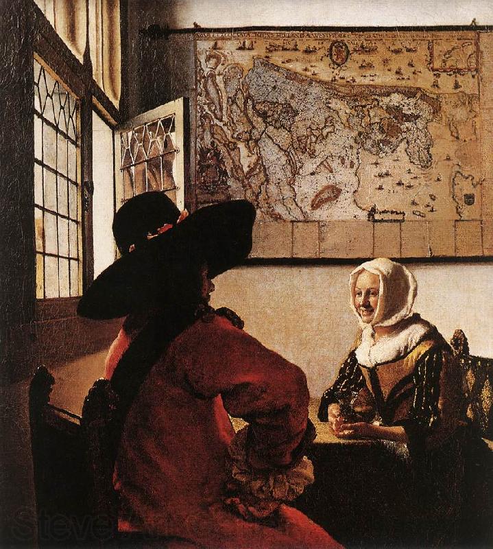 Jan Vermeer Officer with a Laughing Girl